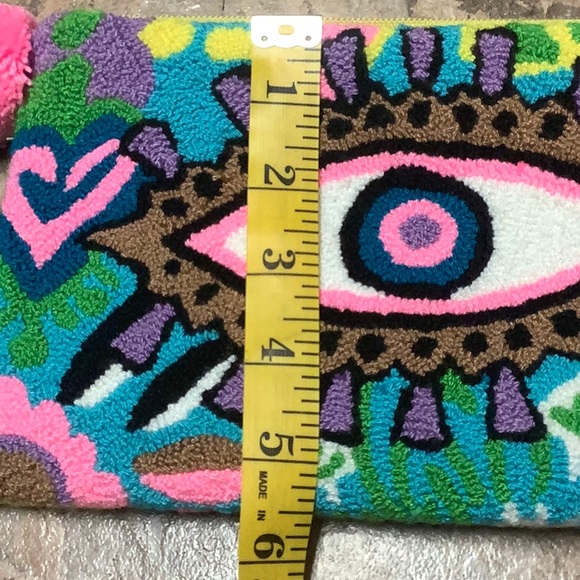 Wayuu needle punch all seeing eye wristlet pouch - Picture 8 of 8